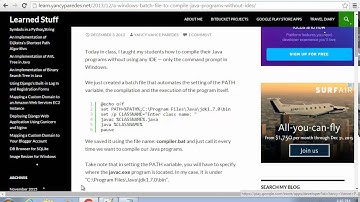 Installing JDK Windows 7 - 05 - Create Batch File to Compile Java Programs