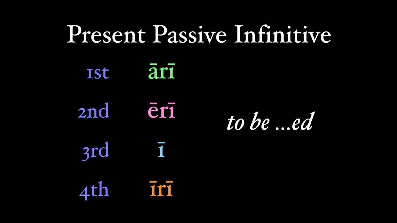 Latin Infinitives Chart