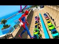 Ramp challenge skyscraper edition whos brave enough to try it spiderman car and superheroes mods