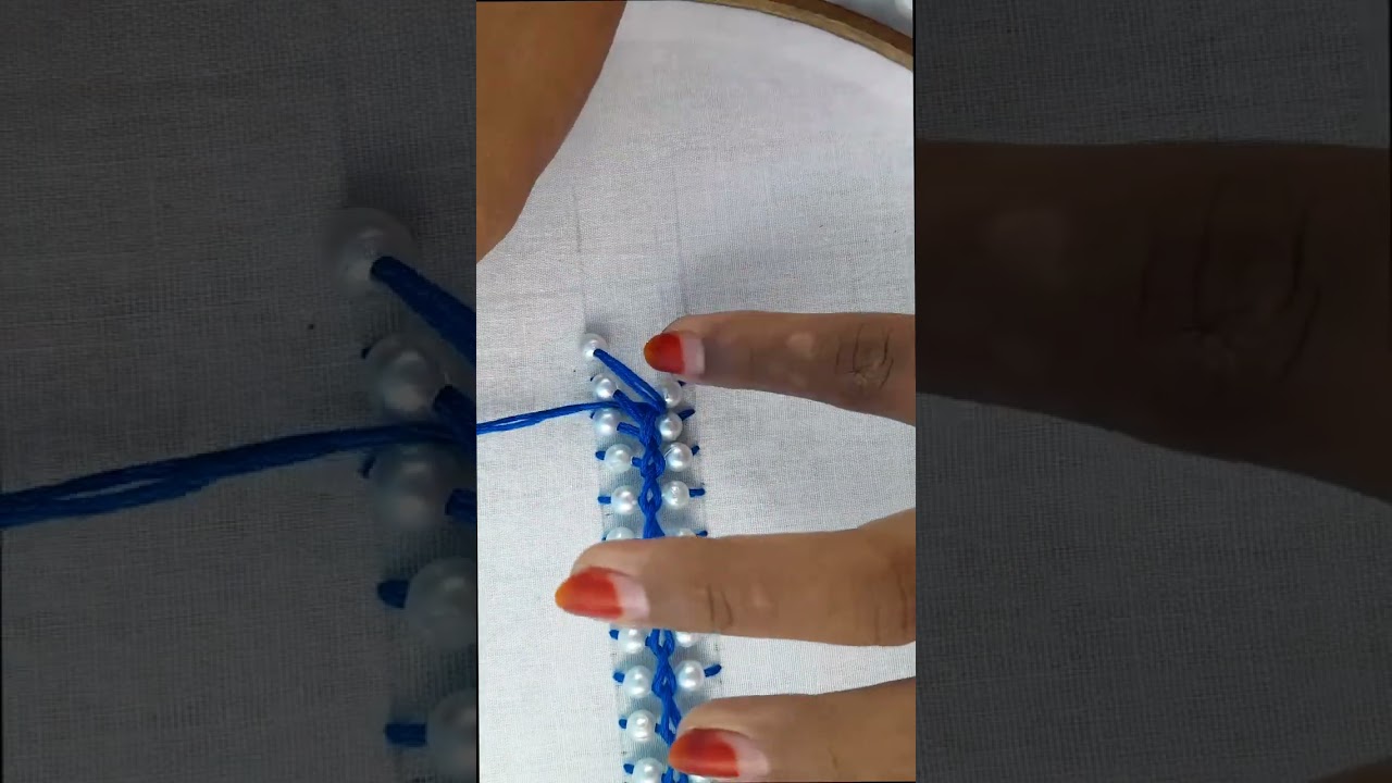 so beautiful pearl borderline embroidery hand work