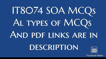 IT8074 SOA all units MCQ/notes /service oriented architecture / pdf are in description #IT8074SOAmcq