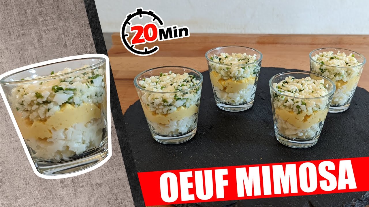 VERRINE SALEE, ENTREE DELICIEUSE, OEUF MIMOSA, FACILE POUR DEBUTANT