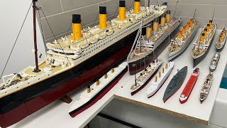 All Ships Lined Up in the Tub, Titanic, Britannic and Lego Titanic, Reviewed and Tested in the Water