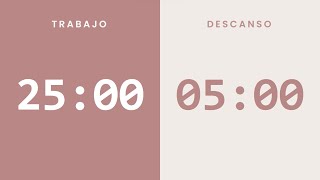 Pomodoro 25/5 | 4 Horas de Estudio | Temporizador de Concentración | Sin Música | TDAH