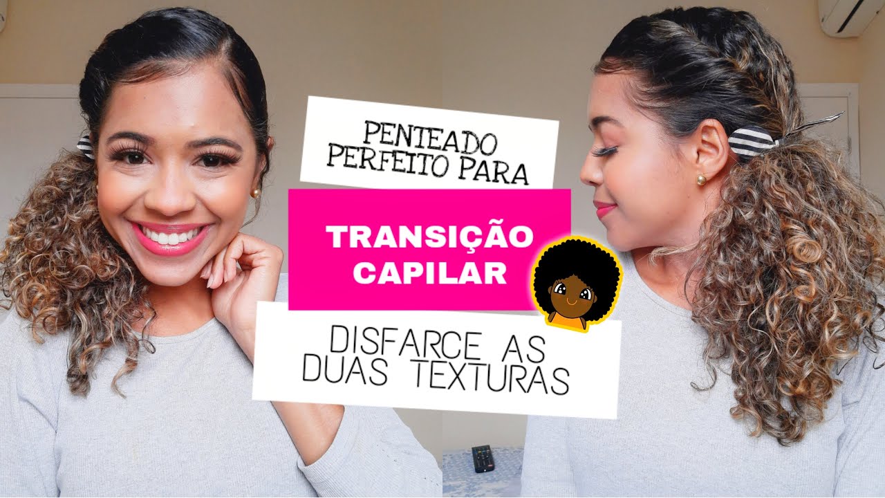 Penteado PERFEITO para usar na TRANSIÇÃO CAPILAR e no cabelo CACHEADO