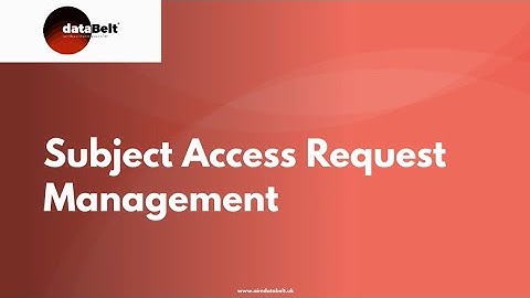 dataBelt® - Subject Access Request Management
