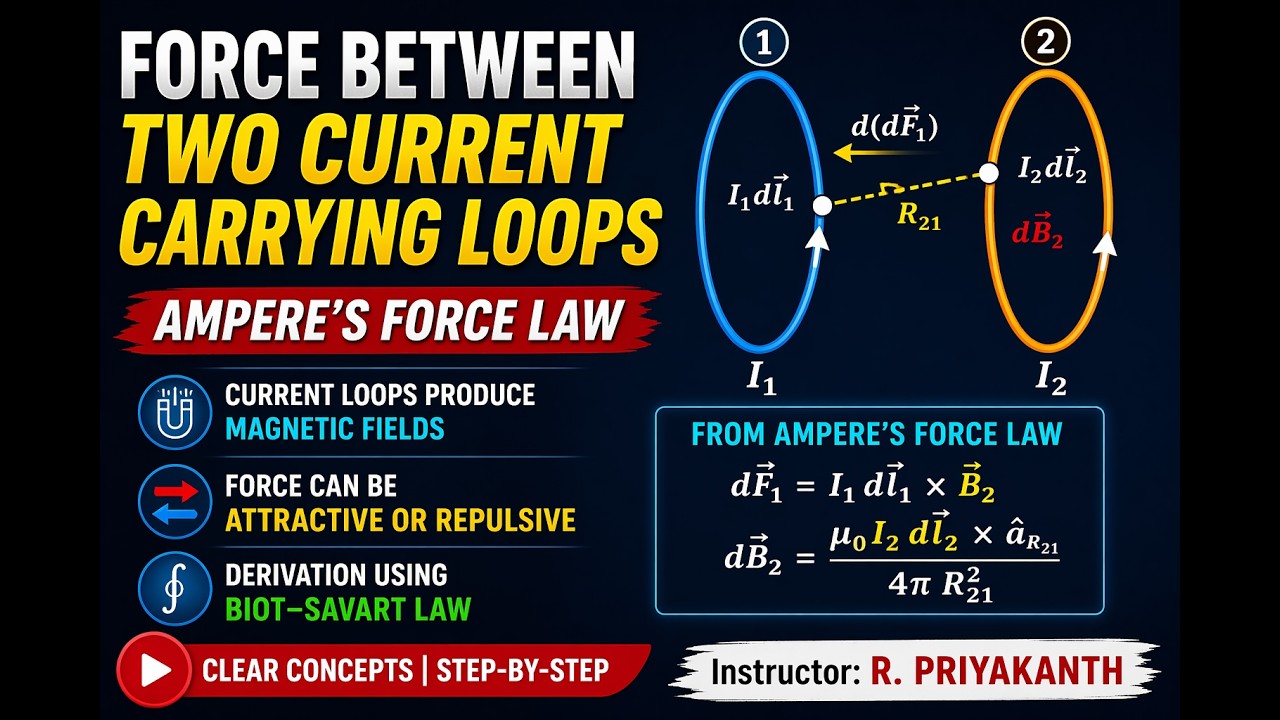 Force Between Two Current Carrying Loops | Ampere’s Force Law Explained ...