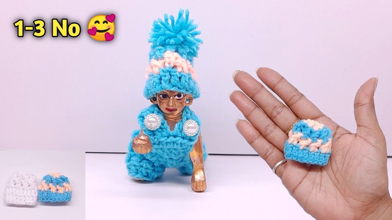 1/2no laddu gopal winter cap | Laddu gopal ki cap|crochet hat for kanha ji|crochet hat for bal gopal