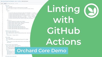 Linting with GitHub Actions - Orchard Core Demo