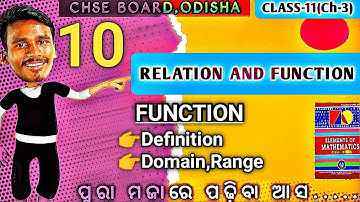 FUNCTION||BasicConcept, Domain,Range||Class-11|Lec-10||CHSE Odisha|By Bachan sir