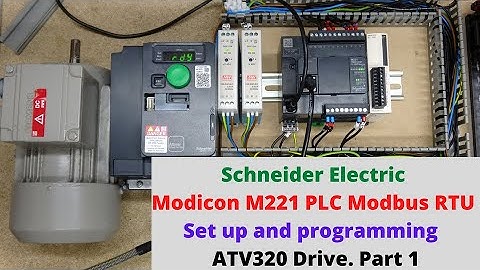 Schneider Electric Modicon M221 PLC Modbus RTU set up and programming with ATV320 Drive. Part 1. Eng