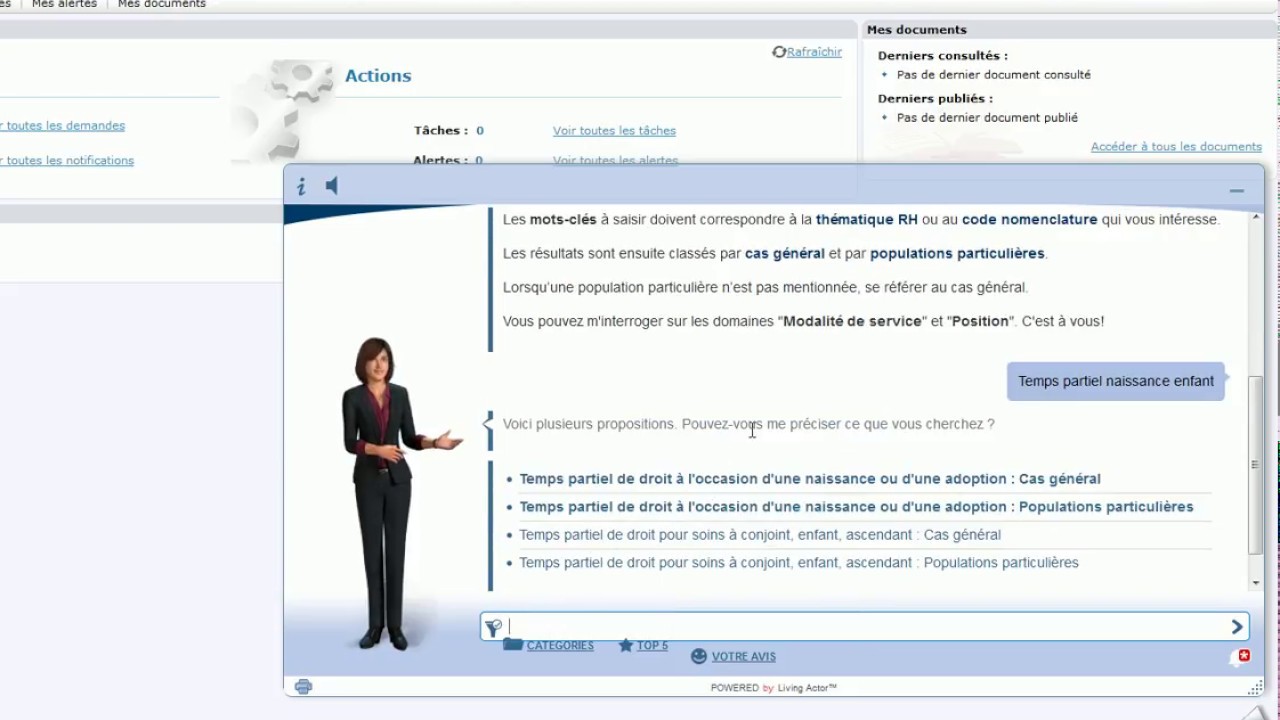 Démonstration du chatbot du CISIRH