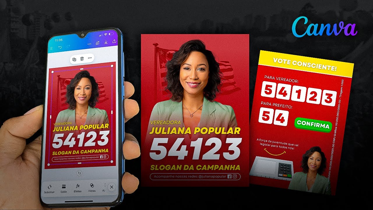 Como Criar Arte de Santinho Político Pelo Celular