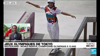 JO de Tokyo : la Japonaise Nomiji Nishiya, première médaille d'or de l'histoire du skateboard