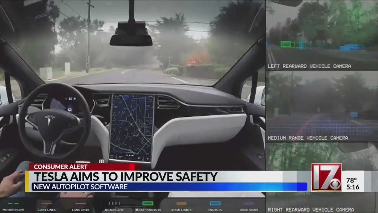 Tesla updates self-driving software - YouTube