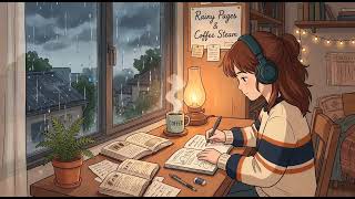 Rainy Pages & Coffee Steam ☕️ Chill Study Lofi Hip-Hop [Rainy Atmosphere / Jazz Piano]