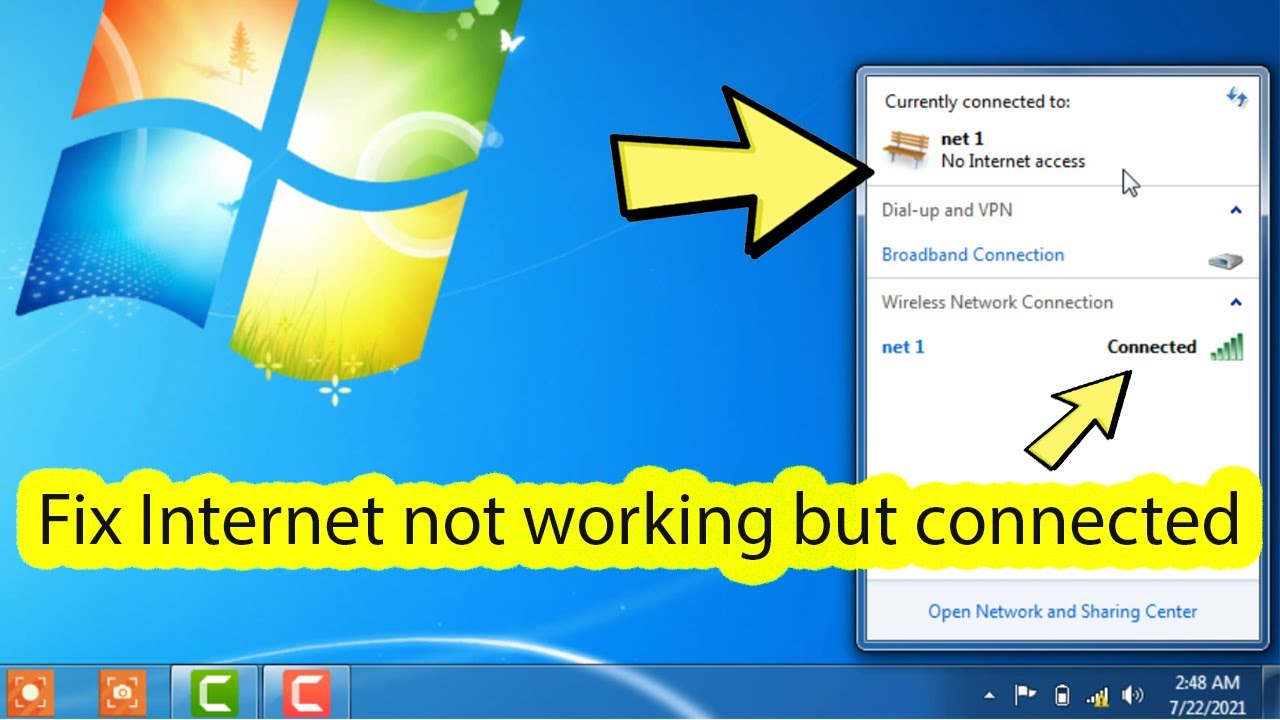 วิธี แก้ no internet access windows 7  2022 New  Fix windows 7 no internet access but connected ethernet