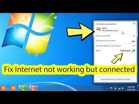 Fix windows 7 no internet access but connected ethernet