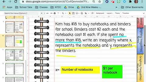 Writing Linear Inequalities from Word Problems (Slides 10, 12, 13)