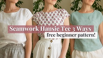 The Perfect Woven Tee 3 Ways: Seamwork Hansie Sew-Along｜Free Beginner Sewing Pattern 🪡