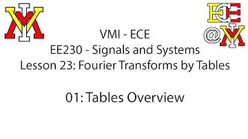 EE230 - 23 Fourier Transform by Tables - 01 Tables Overview