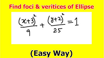 9.Find Foci and Vertices of ellipse | Conic Sections | Calculus