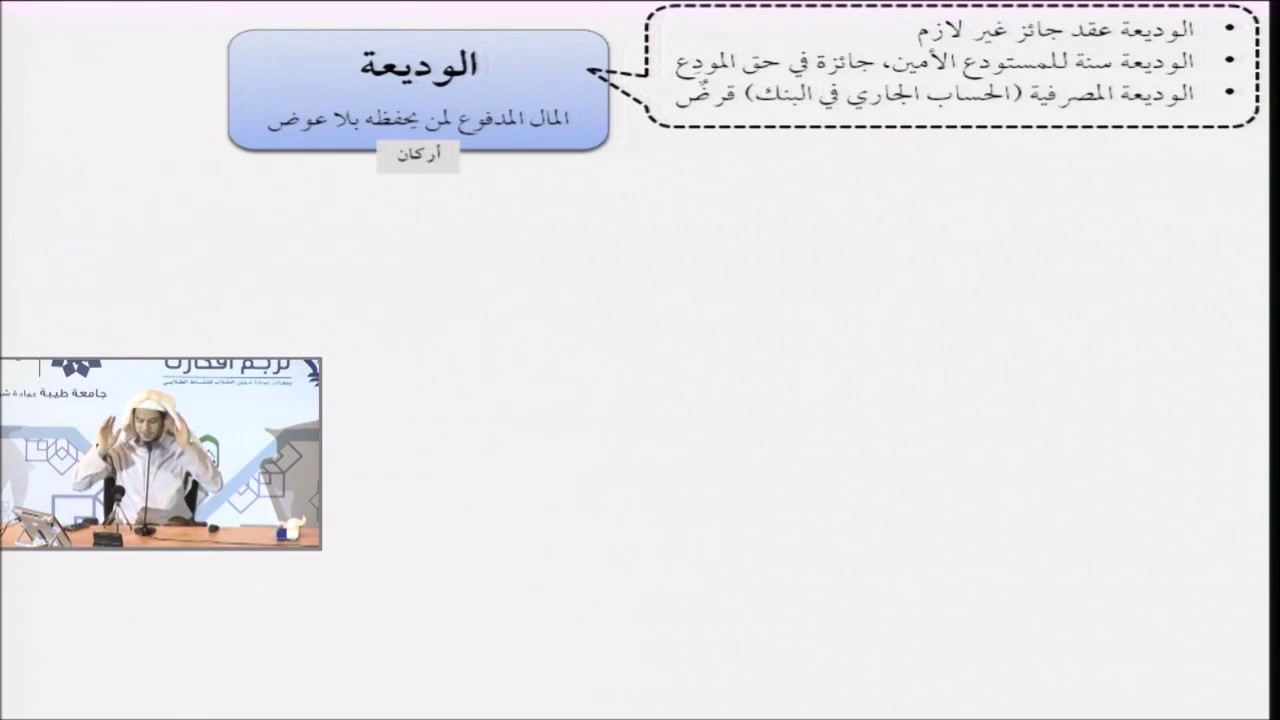 فقه المعاملات 40 - التأهيل الفقهي (الوديعة) عامر بهجت