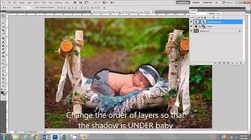 How to add a baby to a bed and add a natural shadow
