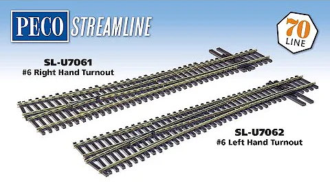 PECO Streamline HO Code 70 #6 Turnouts