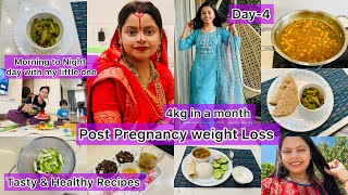 Day-4👉🏻Fat loss After Pregnancy🤰4kg in a Month | Special Routine for Homemakers || NehaNavnit