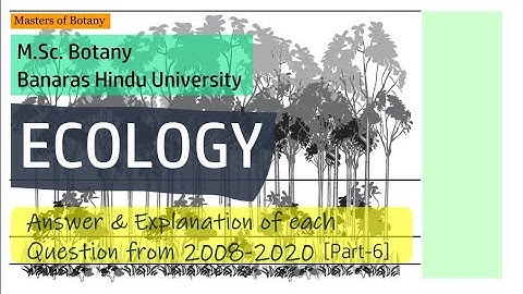 Plant Ecology: Part-6 | BHU M.Sc. Botany Entrance Exam | Answer & Explanation [2008-2020 Questions]