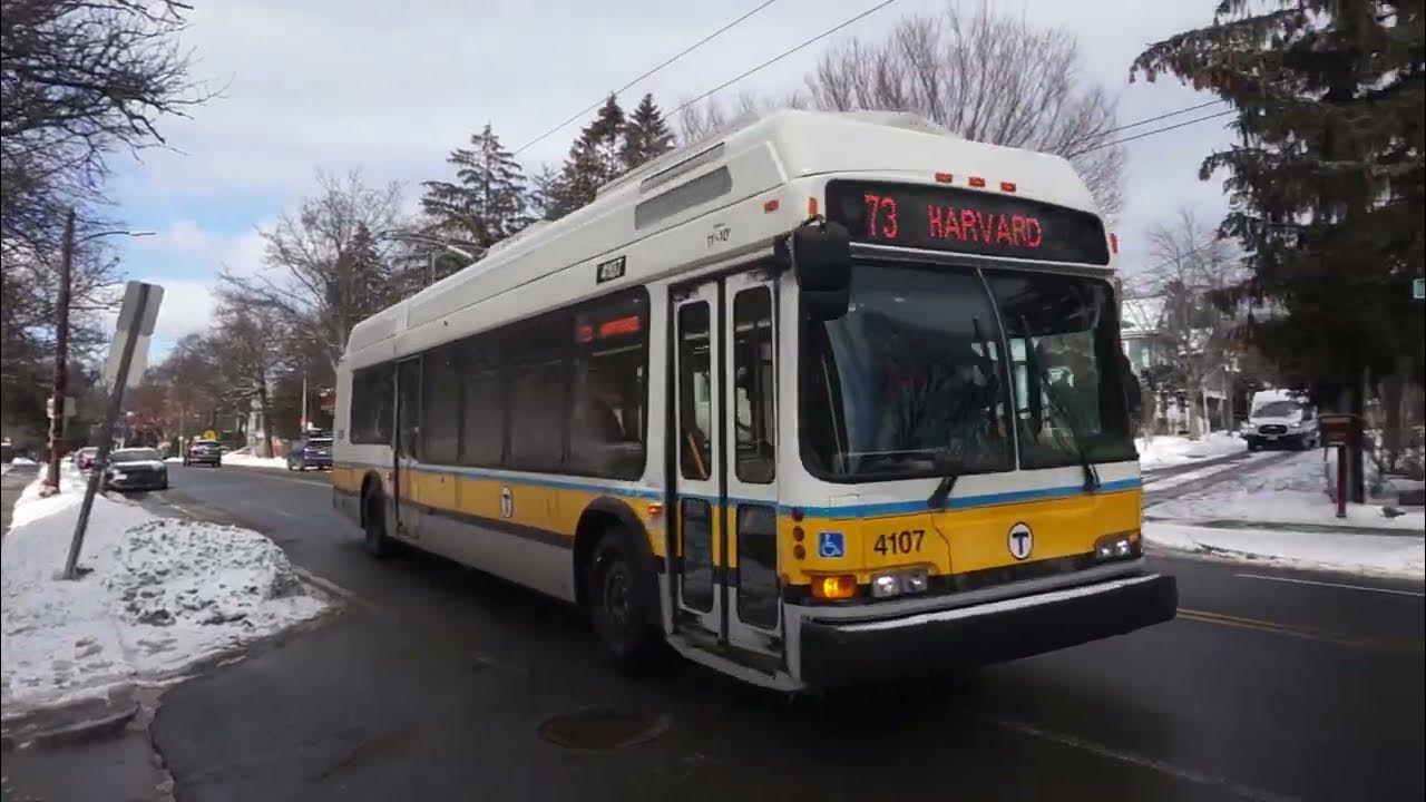 Mbta bus harvard sq bound an440lf etb 4107 rt 73 at mt auburn hospital