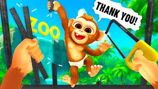 My Monkey Friend Actually Escapes From Zoo (I Am Monkey Vr)