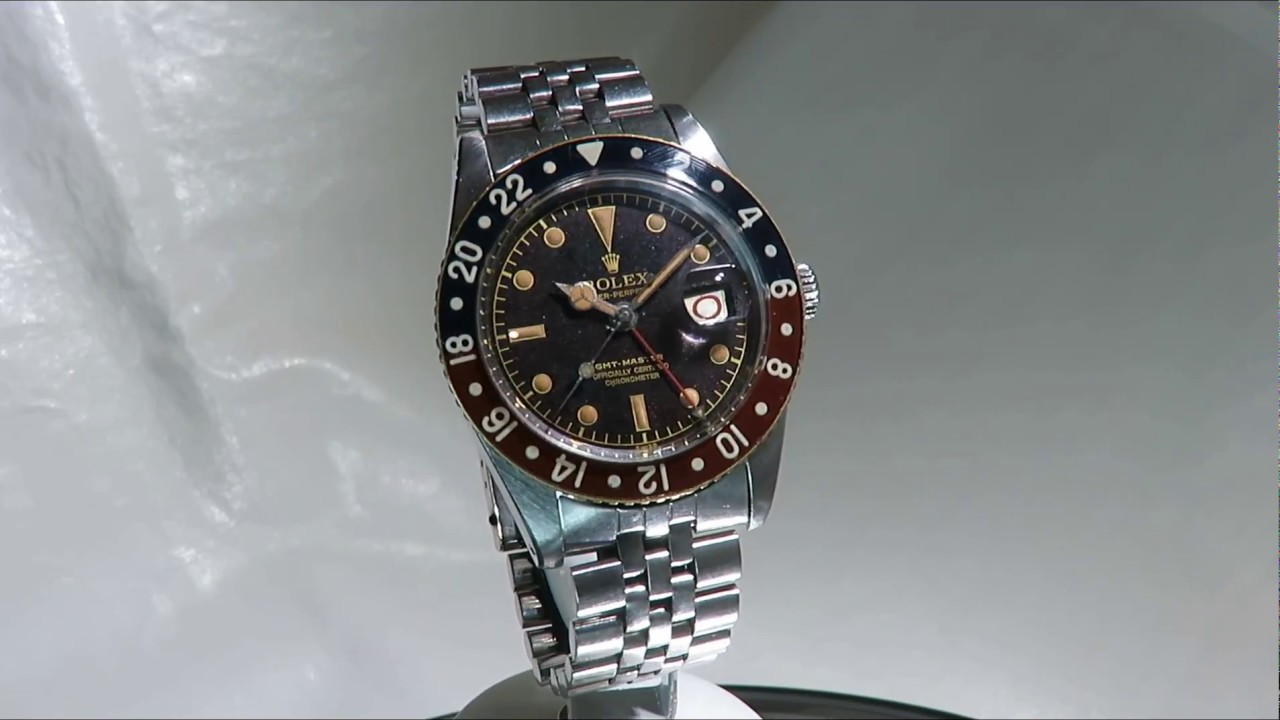 ロレックス　ＧＭＴマスター１ｓｔモデルＲｅｆ．６５４２ミニッツサークルギルトダイヤル