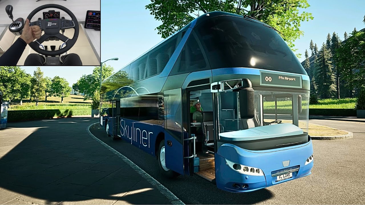 Neoplan Skyliner - Beautiful Smooth Driving - Fernbus Simulator | Steering Wheel Gameplay