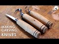 Making Carving Knives From Scraps / Hurda Testereden Oymacı Bıçak Seti Yapımı / Kuksa Oyma Bıçağı