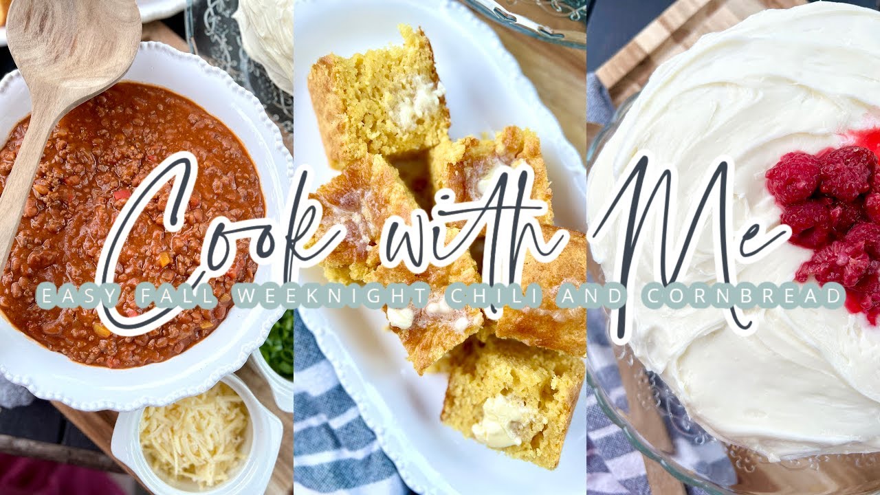 COOK WITH ME // EASY WEEKNIGHT FALL DINNER // EASY CHILI & CORNBREAD