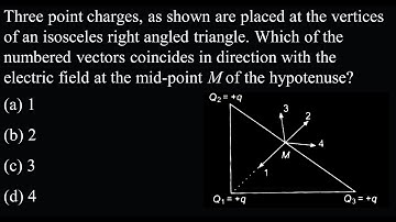 Three point charges, as shown are placed at the vertices of an isosceles right ES DPP 01 Q26