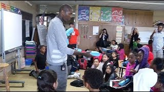 Minnesota Timberwolves’ Jamal Crawford visits Crest View Elementary