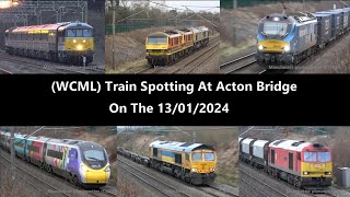 (4K) (WCML) Train Spotting At Acton Bridge On The 13/01/2024