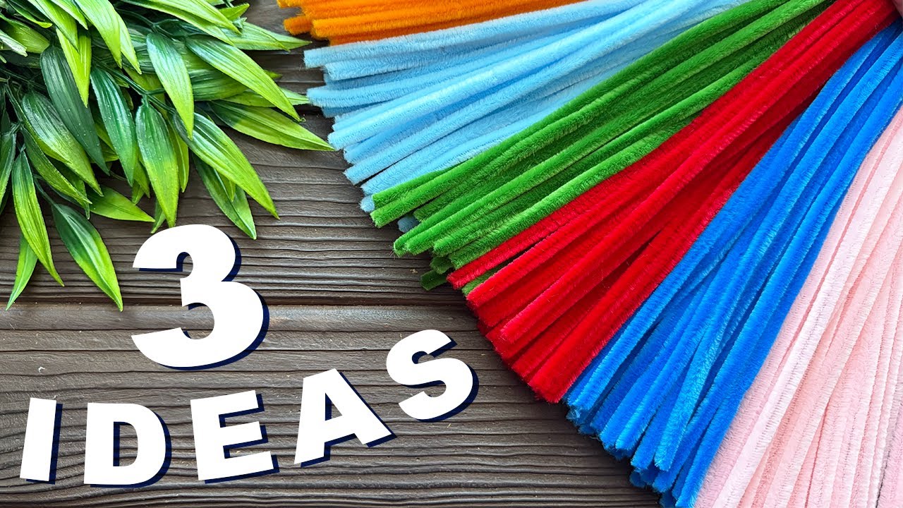 3 IDEAS DIY Easy Pipe Cleaner Crafts Pipe Cleaner Chenille Decoration Flowers