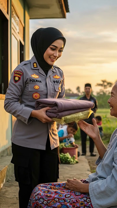 VIRAL! Polwan cantik ini hampiri nenek pengemis yang tidur di teras pos jaga