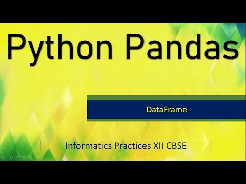 Python Pandas Tutorial in Hindi,Introduction to DataFrames,IP XII CBSE