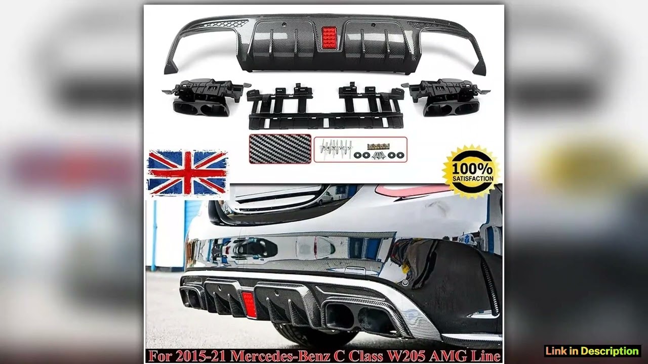 C63 C63SC43 4 Door Sedan Rear Diffuser With Exhaust Endtips For Mercedes Benz C class W205