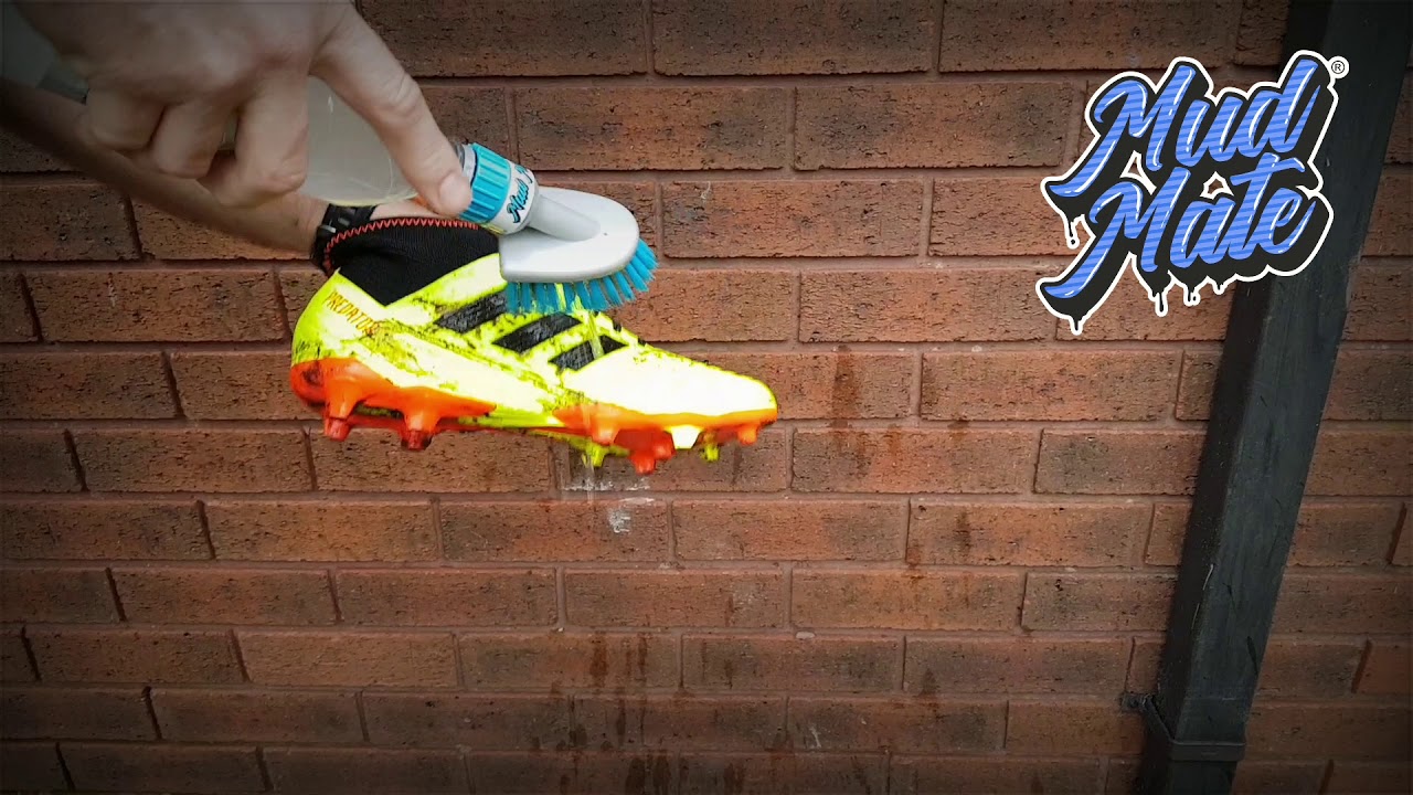 Mud Mate cleaning brush on football boot... YouTube