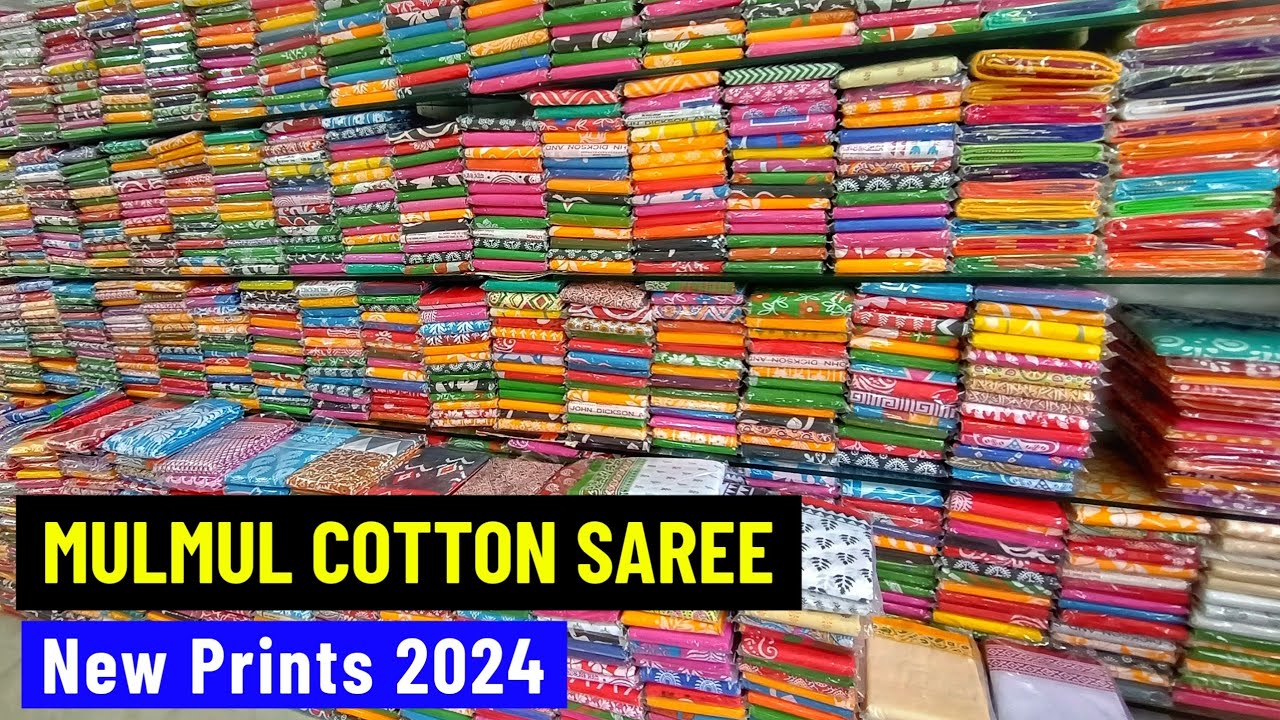 100% Soft Quality - Mulmul Cotton Saree Wholesaler in Kolkata // Huge Stock 😱 Latest Print 2024 🔥
