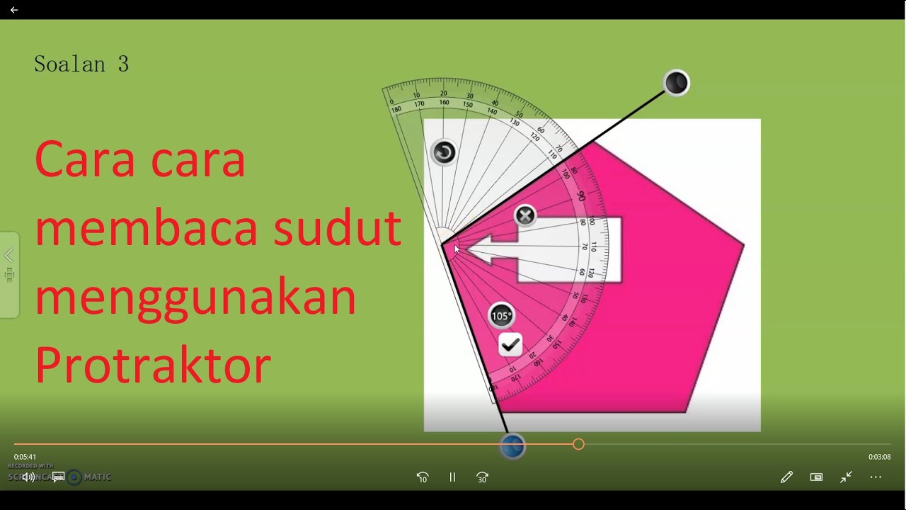 SUDUT | MATEMATIK TAHUN 5| CARA CARA MEMBACA SUDUT MENGGUNAKAN PROTRAKTOR