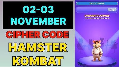 Hamster Kombat Dev Game Daily Cipher 02 & 03 November | Hamster Kombat Daily Cipher Code 2 November