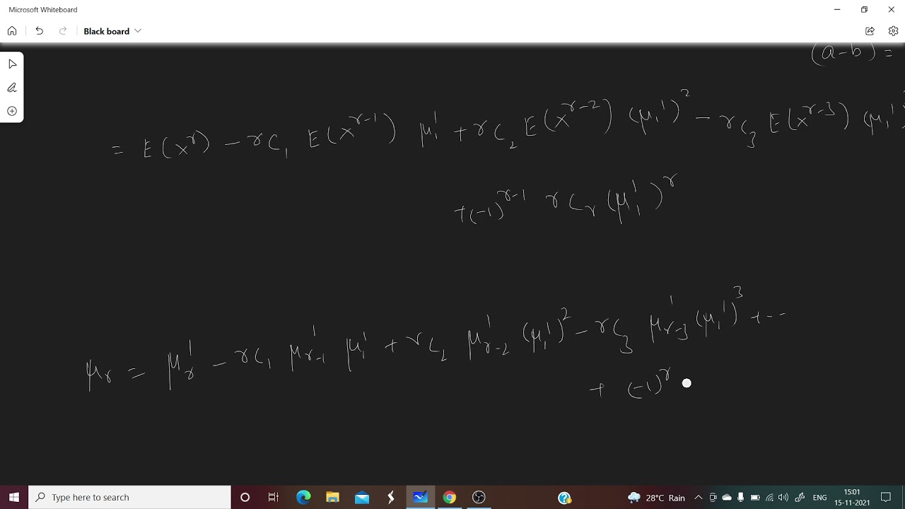 Relationship between raw moments and central moments - YouTube