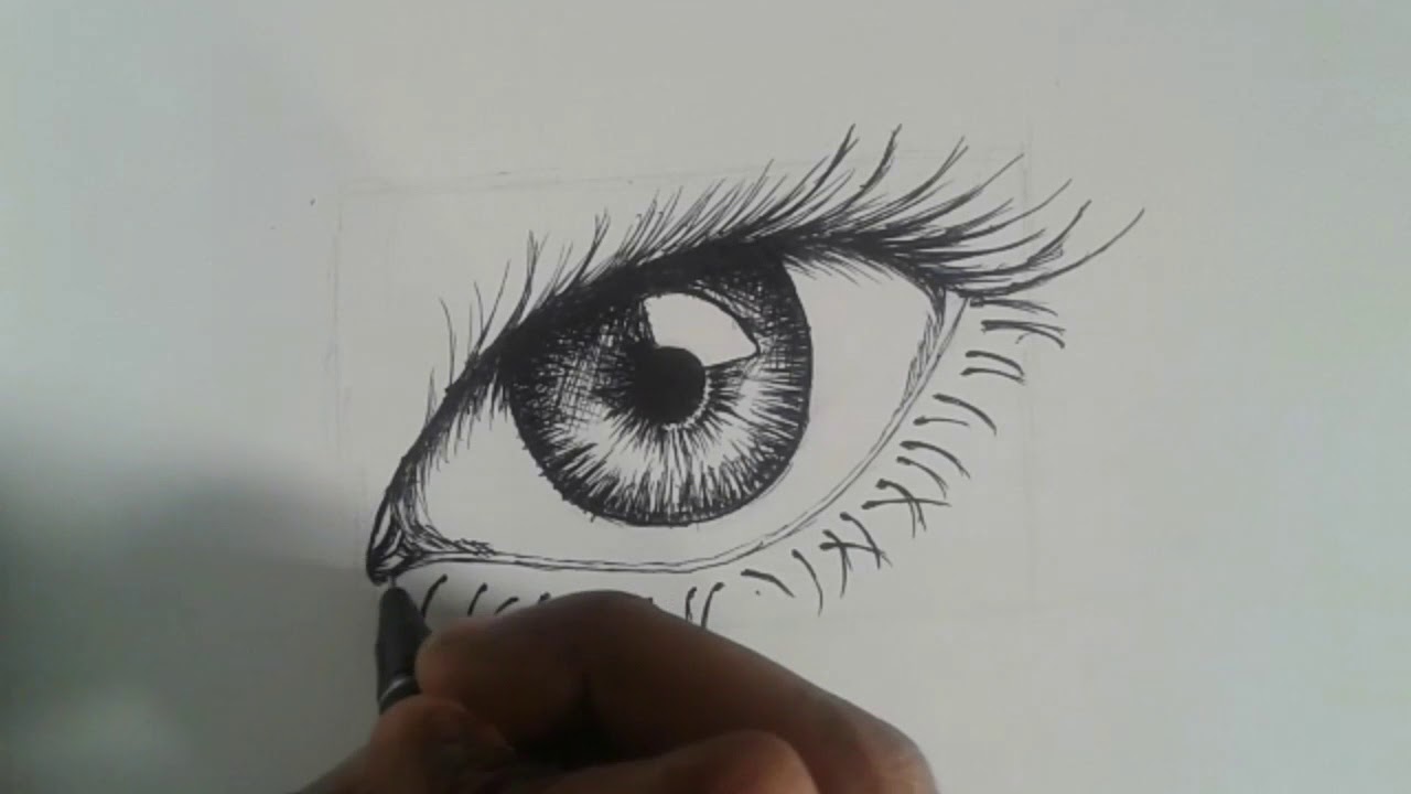 How to draw realistic Eye with Ballpoint Pen | Art By Ganesh Sharma